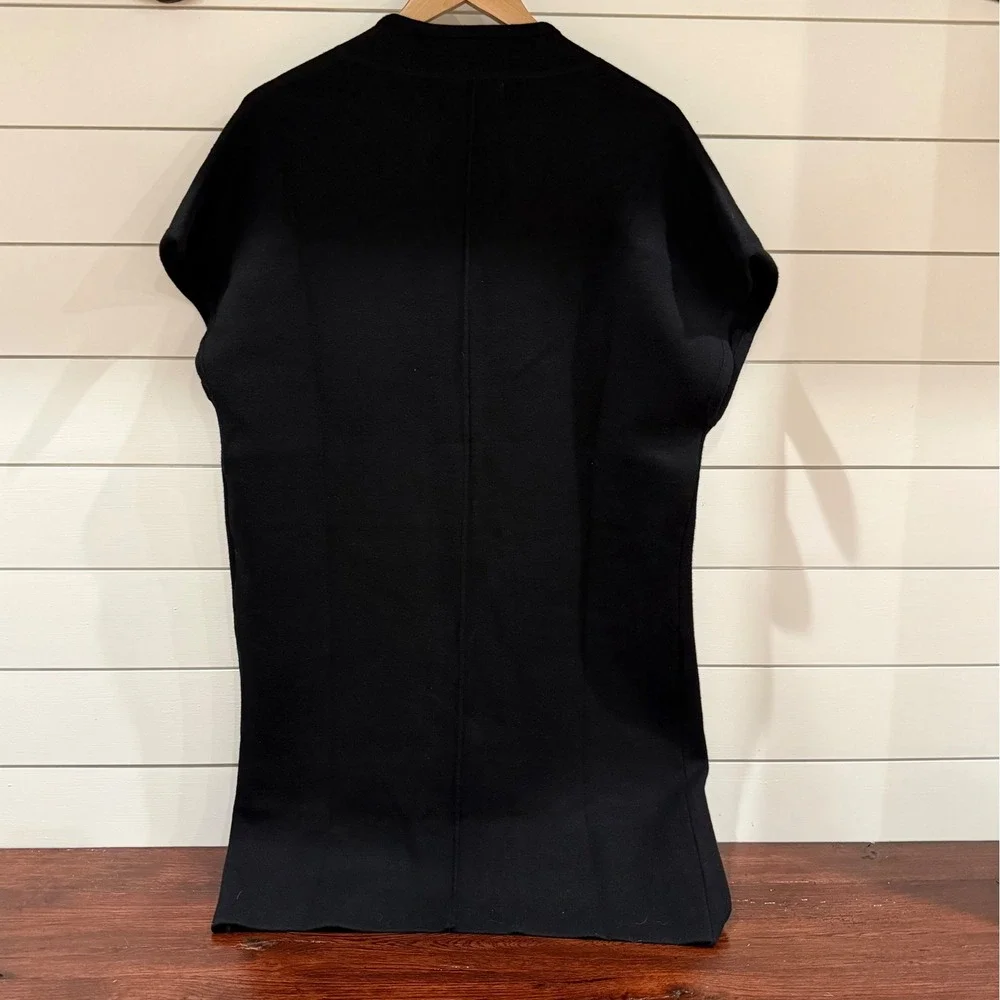 Sasso + Smyth NWT Black Open Cardigan Sweater Women OSFM Minimalist Chic‎